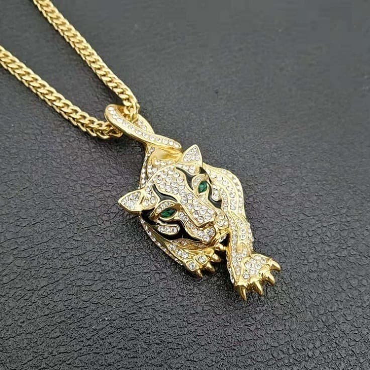 ゴールドアクセサリー 虎 ネックレス タイガー ジルコニア ペンダント ジュエリー