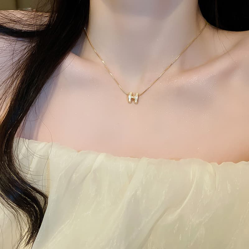 ゴールドアクセサリー レディース シンプル リング ネックレス