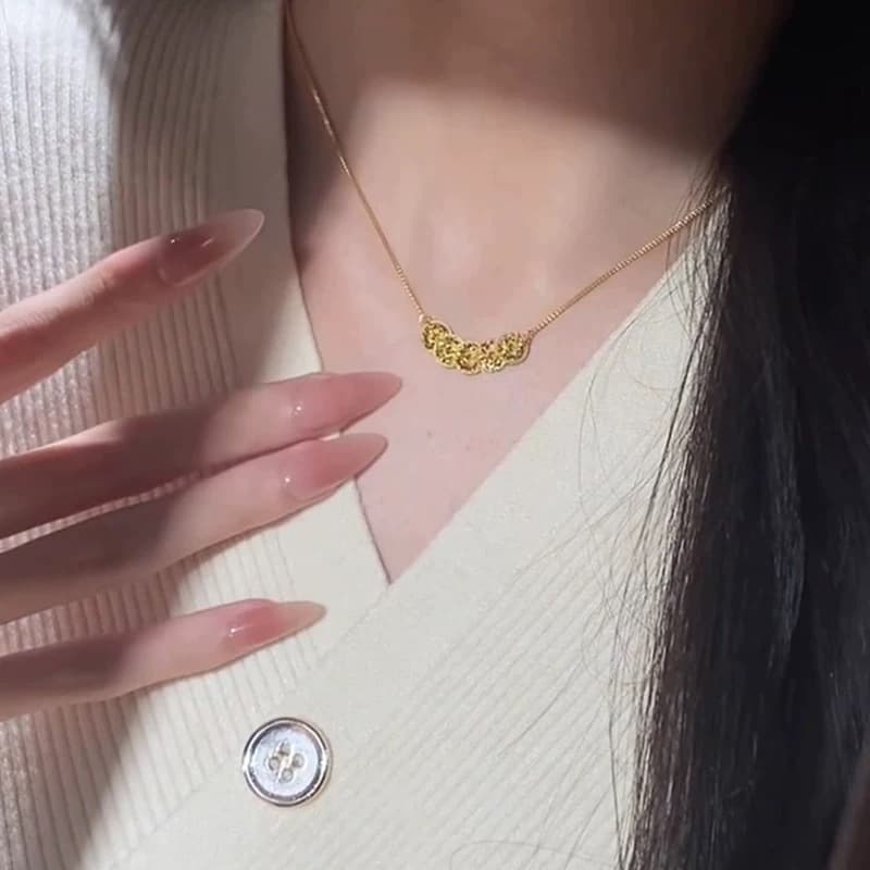 ゴールドアクセサリー レディース コインモチーフネックレス＆ブレスレット