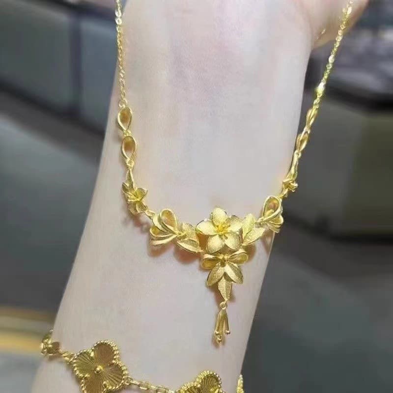 ゴールドアクセサリー レディース 優美な花かごネックレス