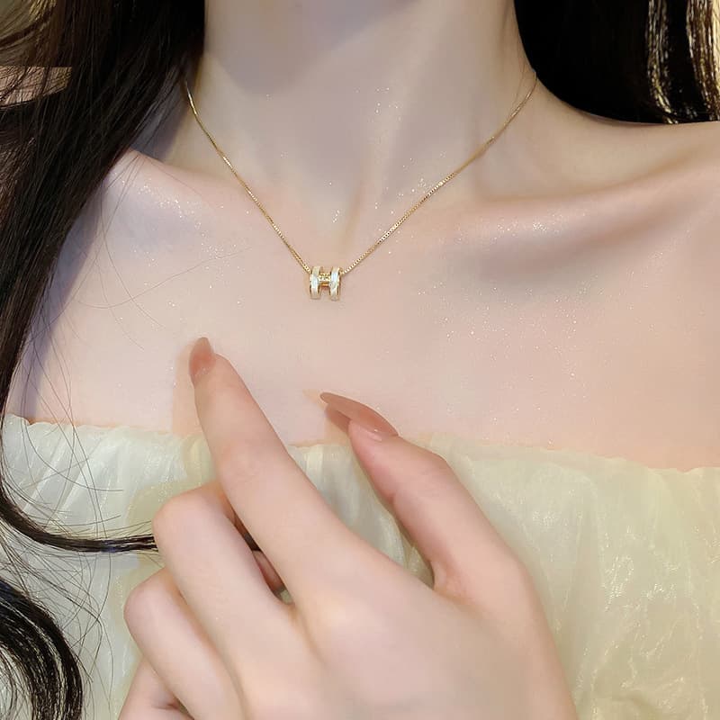 ゴールドアクセサリー レディース シンプル リング ネックレス