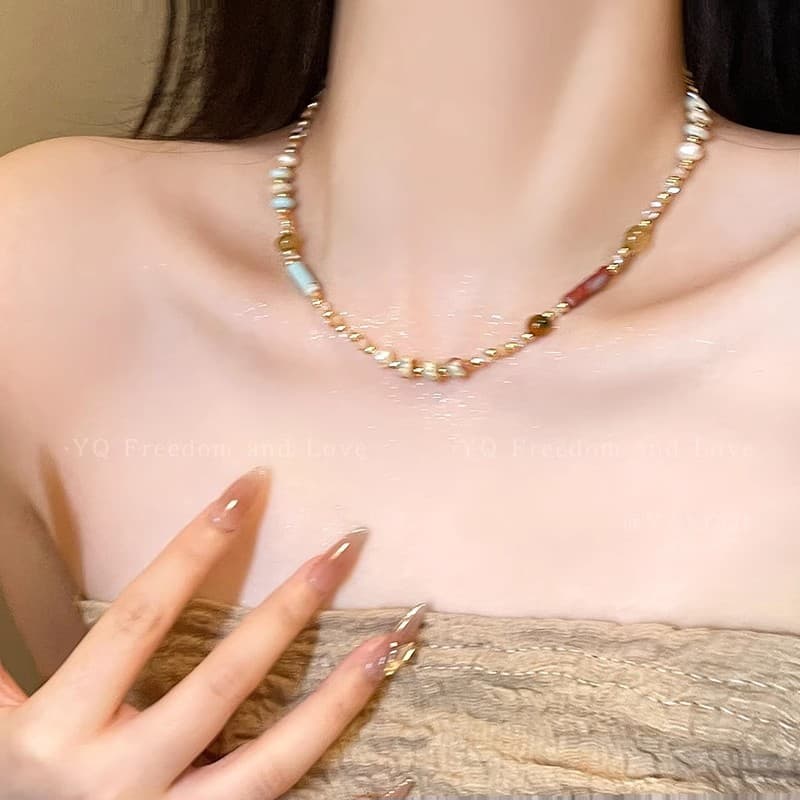 ゴールドアクセサリー レディース 真珠 シンプル ネックレス