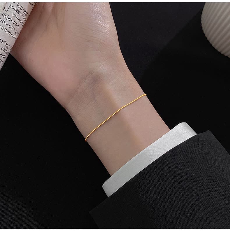 ゴールドアクセサリー レディース スレンダー チェーン ブレスレット