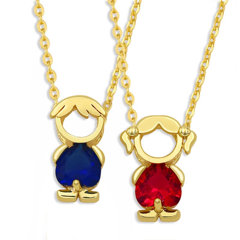 ゴールドアクセサリー レディース かわいい人型キャラクターペンダント