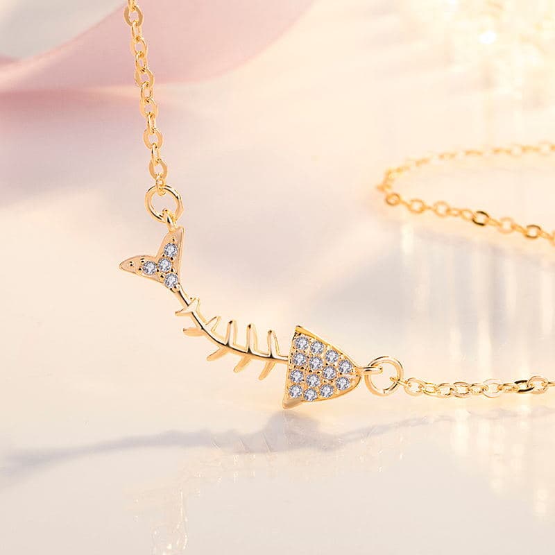 ゴールドアクセサリー レディース キラキラ 魚 ネックレス