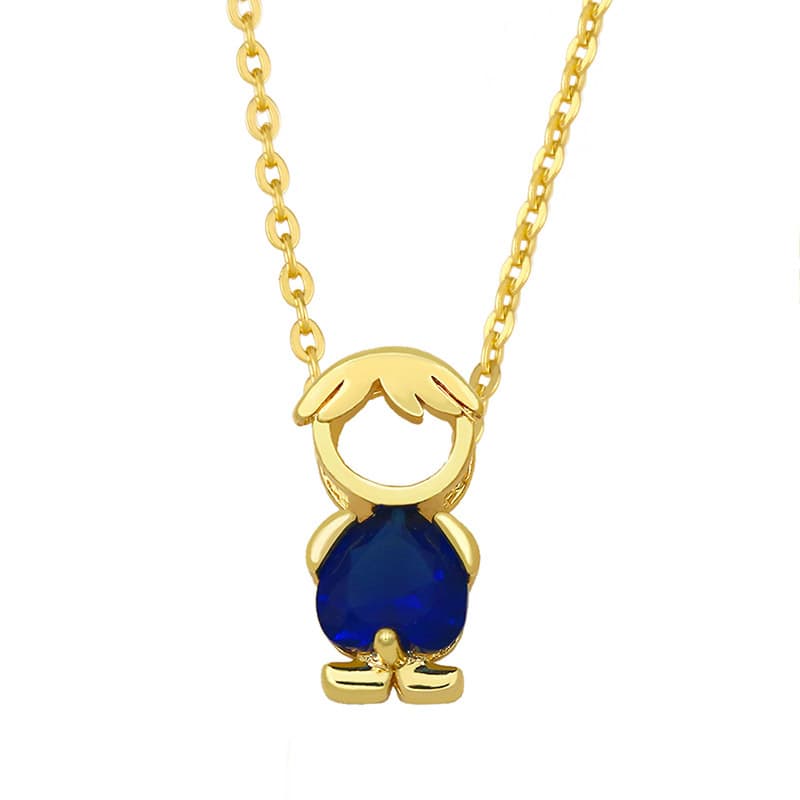 ゴールドアクセサリー レディース かわいい人型キャラクターペンダント