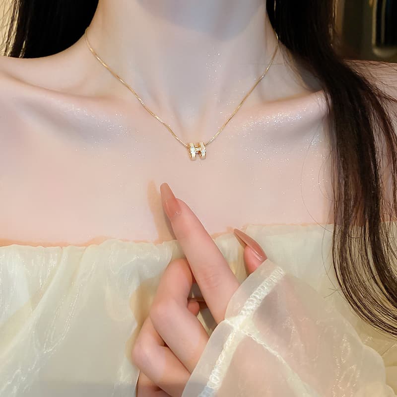ゴールドアクセサリー レディース シンプル リング ネックレス