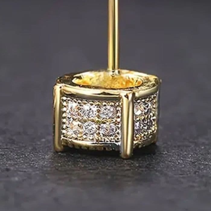 ゴールドアクセサリー レディース 煌めき円形ジルコニアピアス