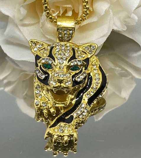 ゴールドアクセサリー 虎 ネックレス タイガー ジルコニア ペンダント ジュエリー