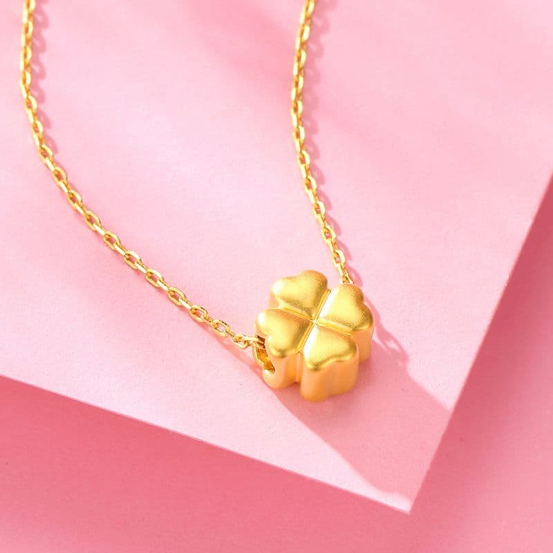 ゴールドアクセサリー レディース 四葉のクローバー モチーフネックレス
