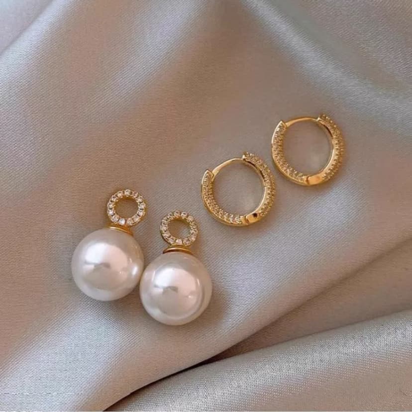 ゴールドアクセサリー レディース 揺れるパール ジュエリーピアス