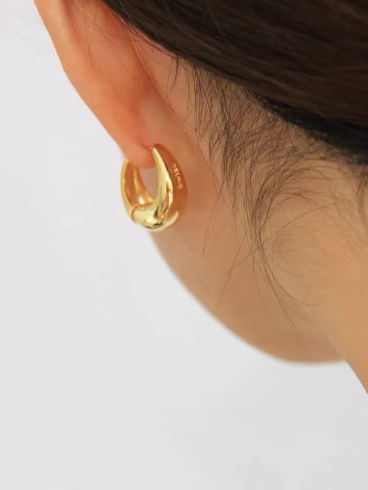 ゴールドアクセサリー レディース シンプルモダンフープピアス