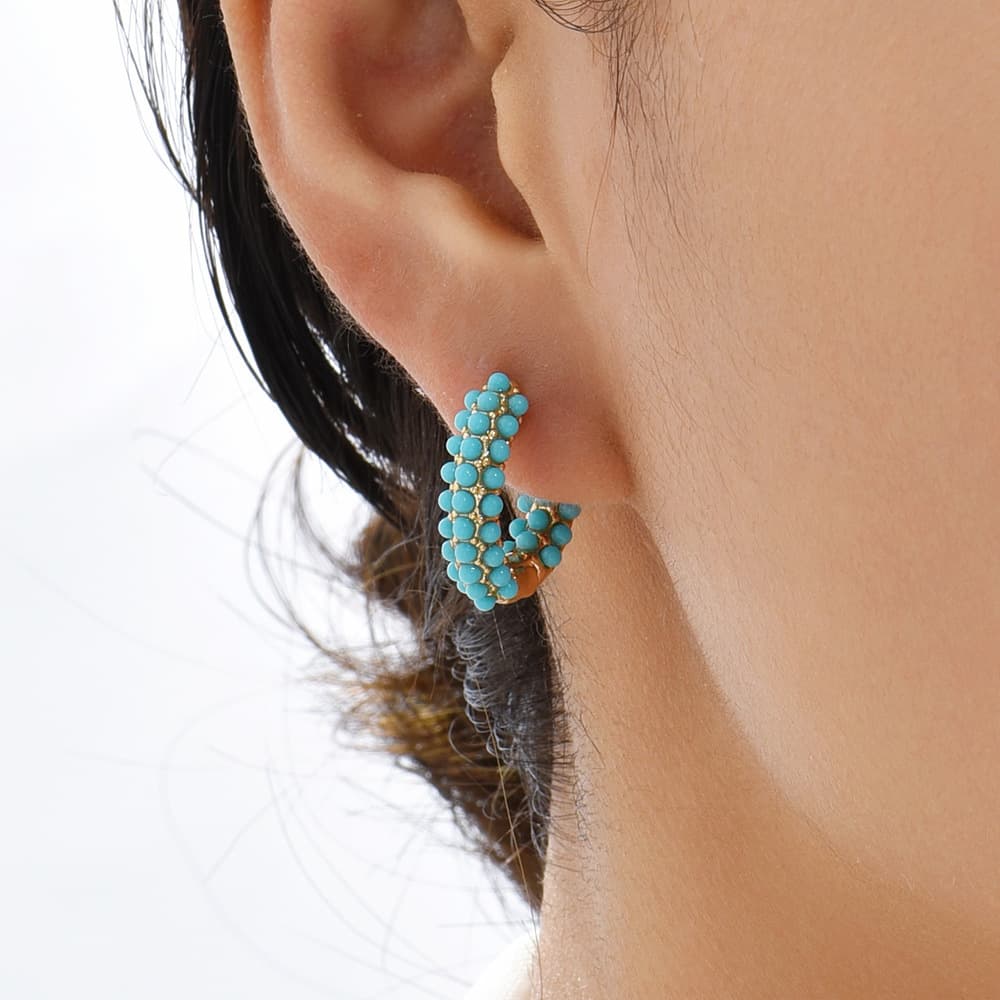 ゴールドアクセサリー レディース 華やかフープピアス