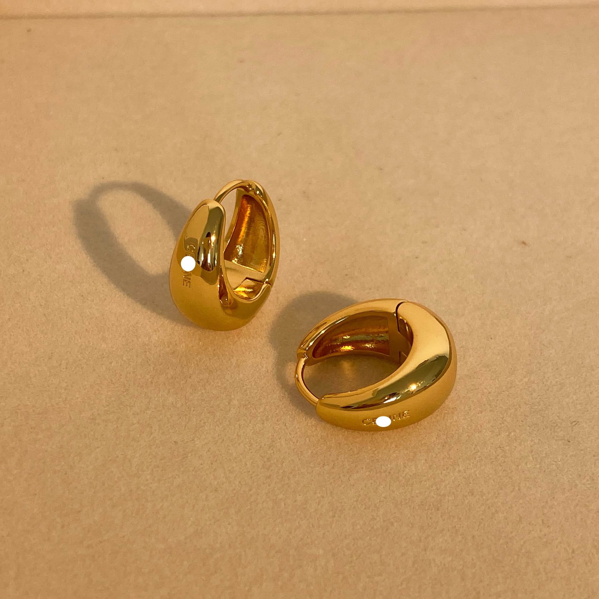 ゴールドアクセサリー レディース シンプルモダンフープピアス