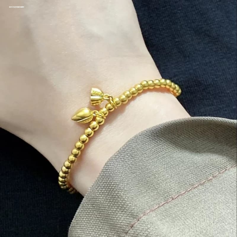 ゴールドアクセサリー レディース 華奢なダブルチェーンブレスレット