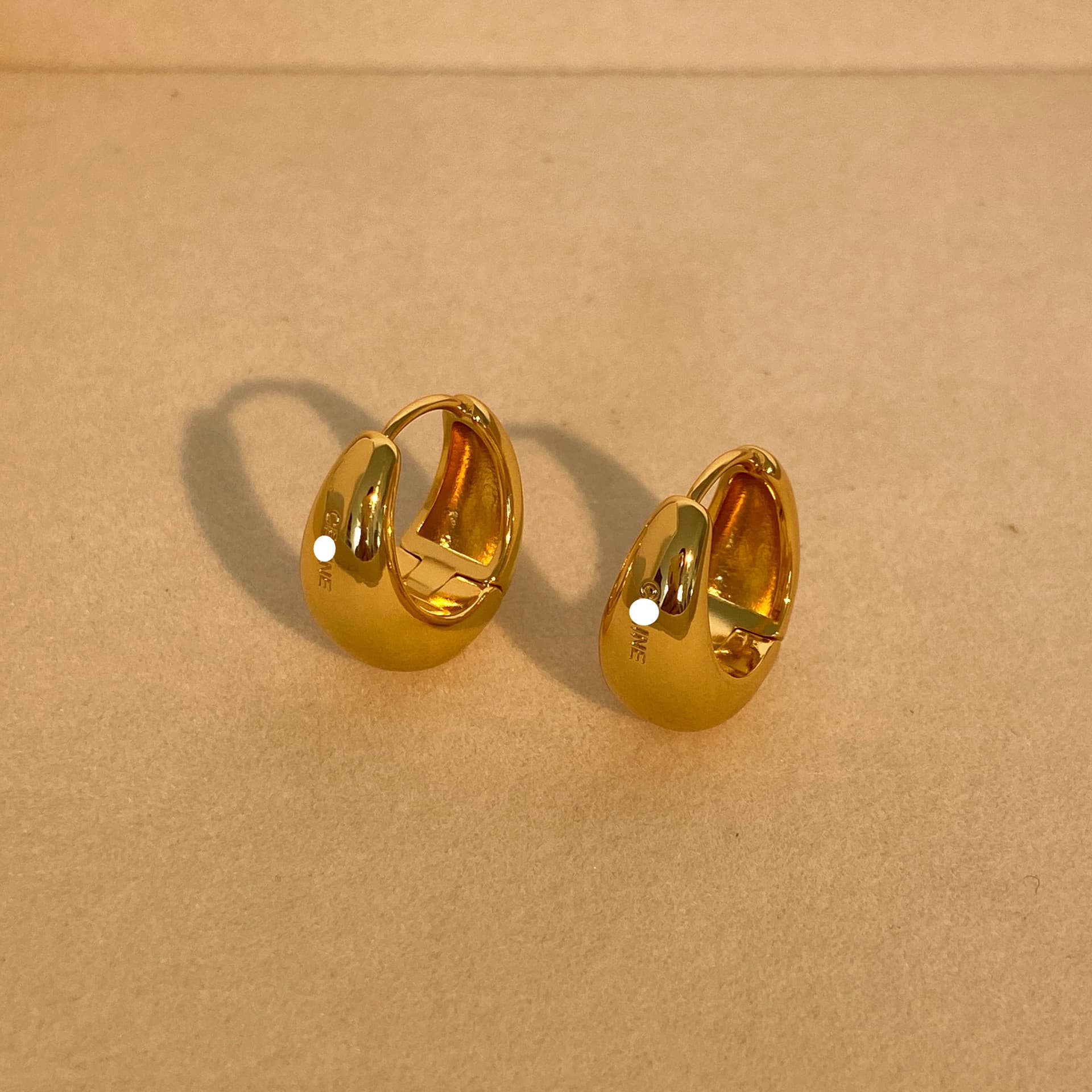 ゴールドアクセサリー レディース シンプルモダンフープピアス