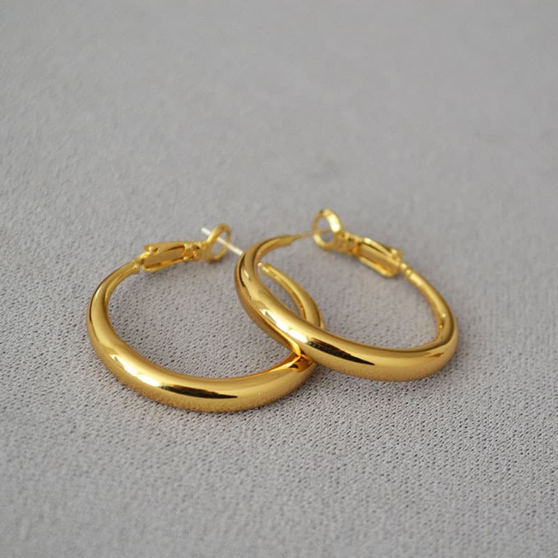 ゴールドアクセサリー ピアス レディース メンズ フープピアス シンプル