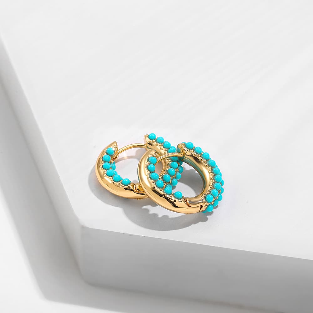 ゴールドアクセサリー レディース 華やかフープピアス