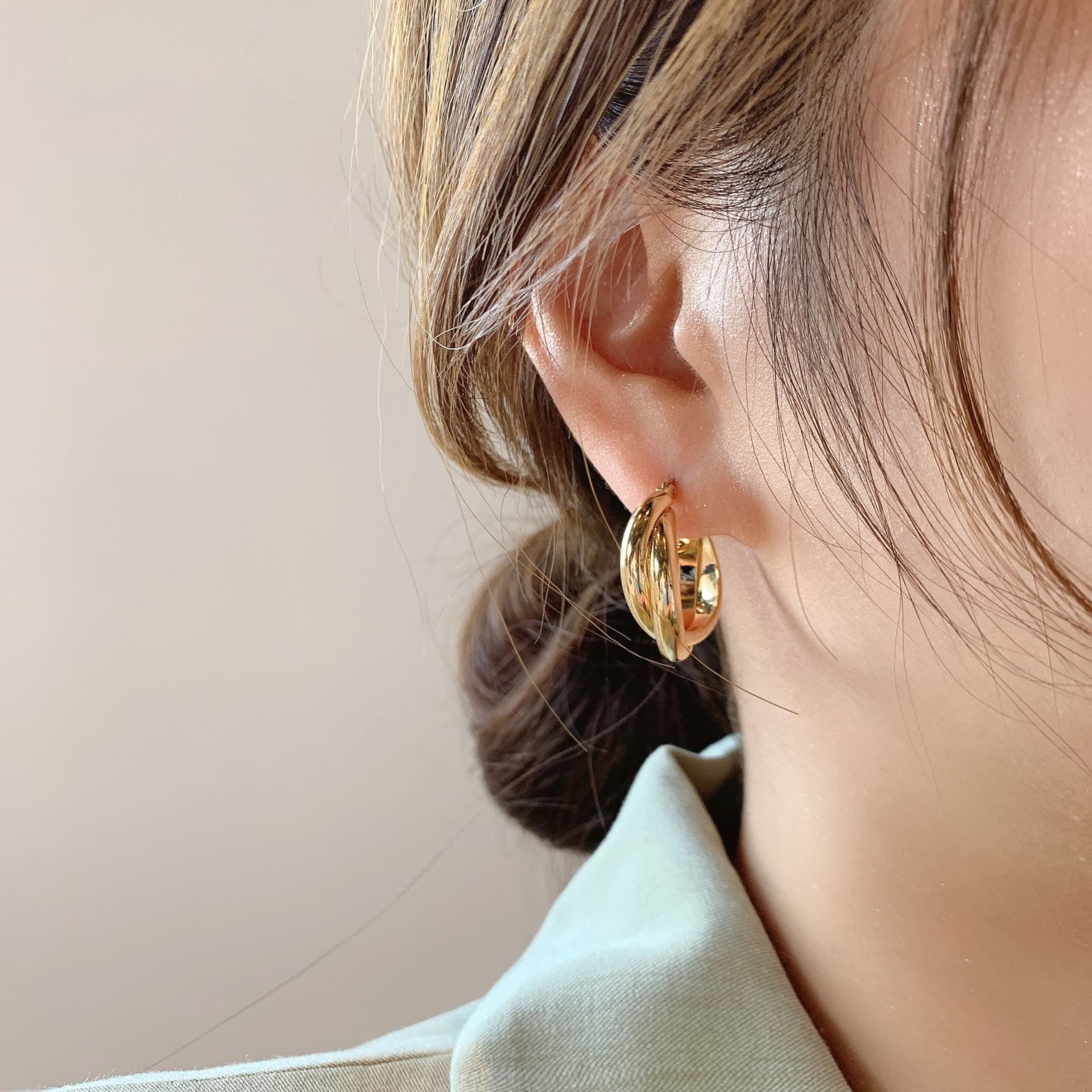 ゴールドアクセサリー ピアス レディース フープピアス