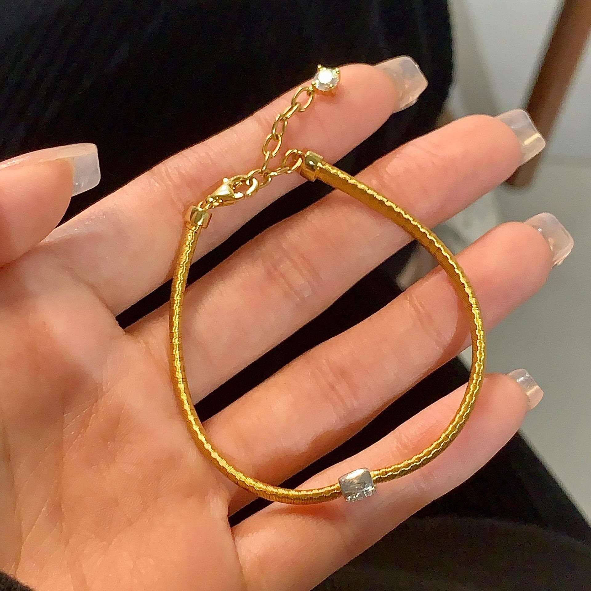 ゴールドアクセサリー レディース 小粒きらめきブレスレット