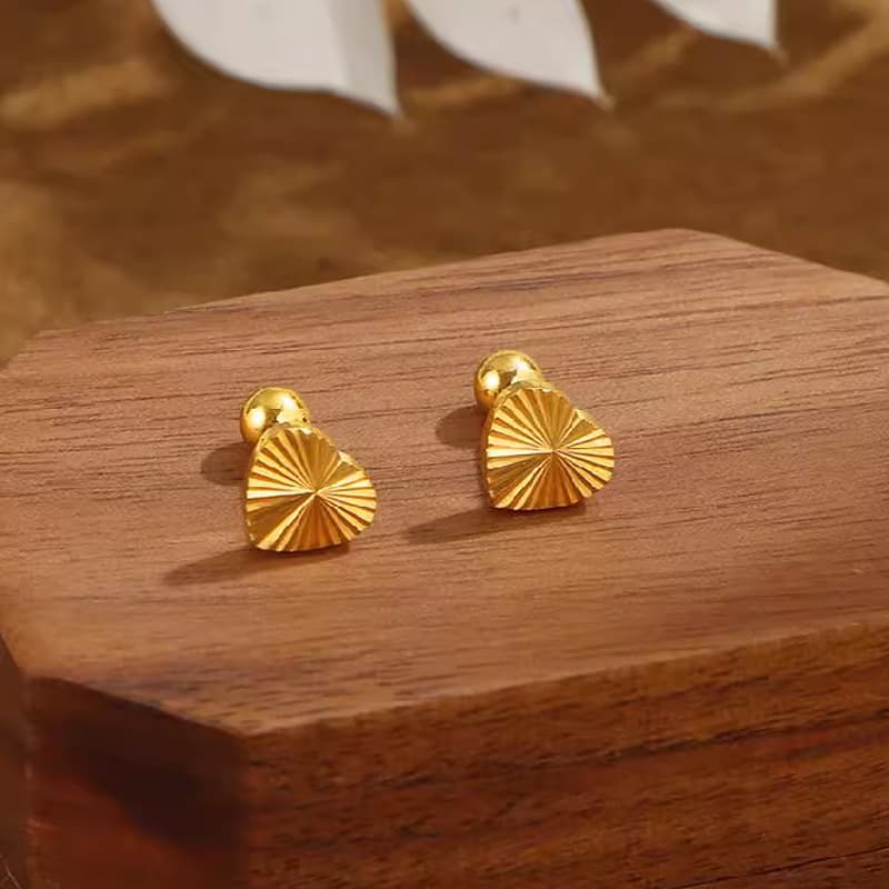 ゴールドアクセサリー レディース ピアス ハート シンプル